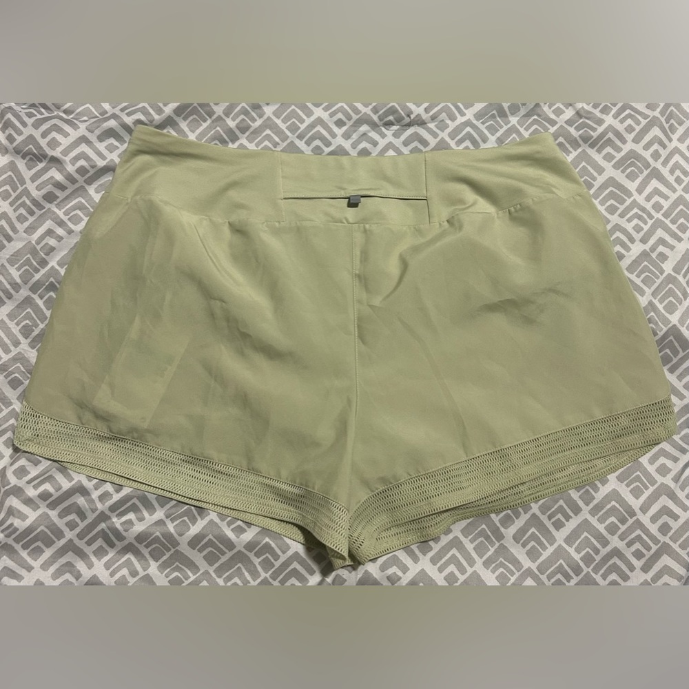 NWT Nike Dri-fit Running Olive Aura shorts w/ drawstring and liner-Size l/xl - Picture 4 of 13